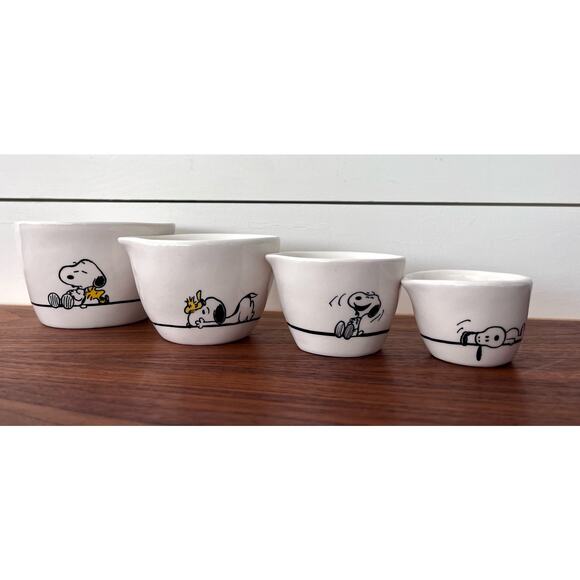 NWT Rae Dunn Peanuts Snoopy Measuring Cup Set of 4 by Magenta - Picture 3 of 9